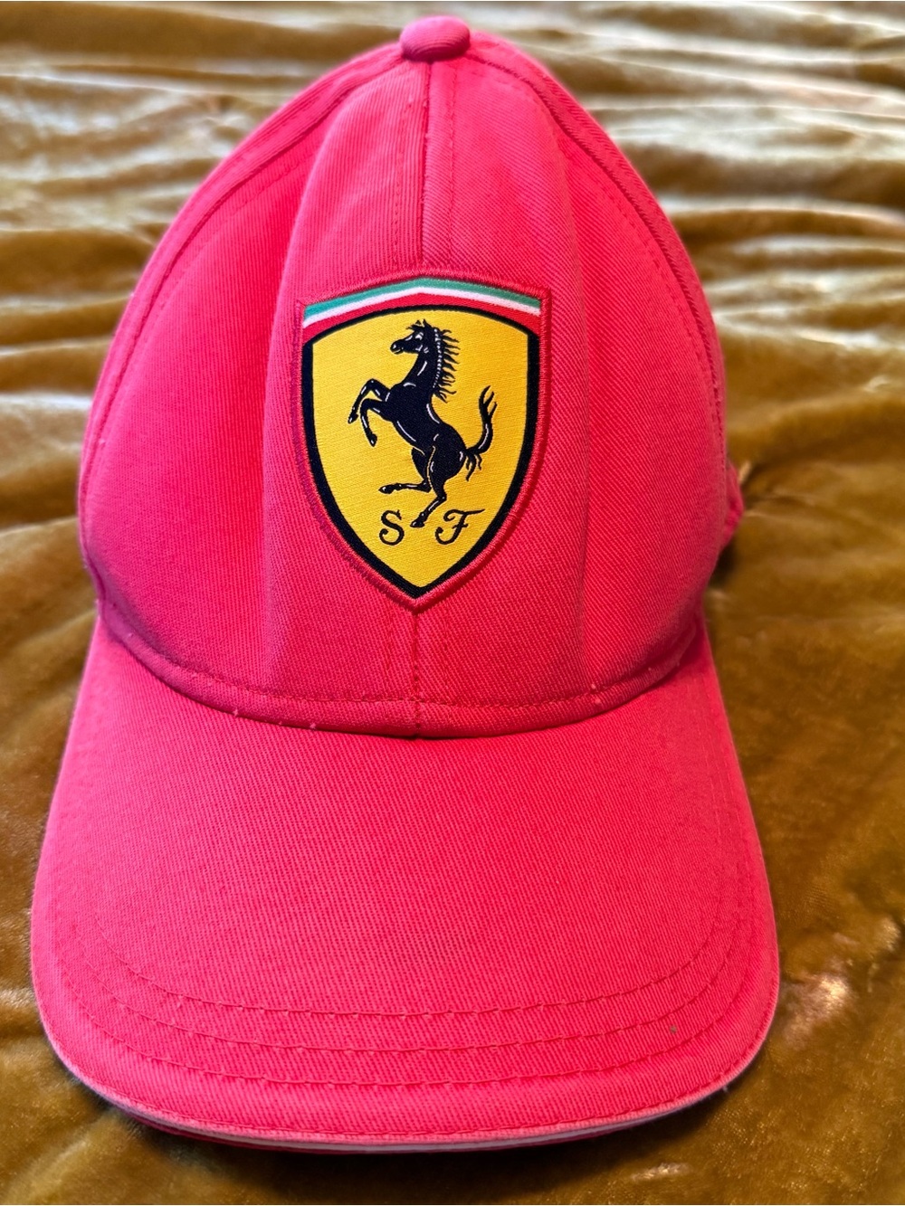 Ferrari Red Kids Baseball Cap with Shield Patch